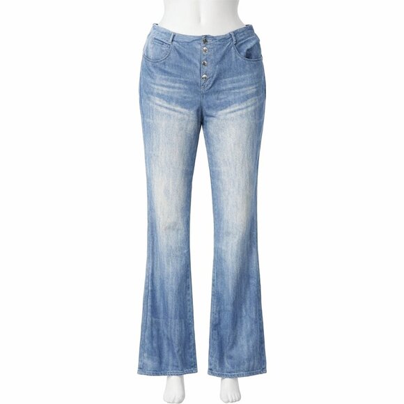 None Denim - Stylish Blue Stretcchy Women's Jeggings Size 3xl